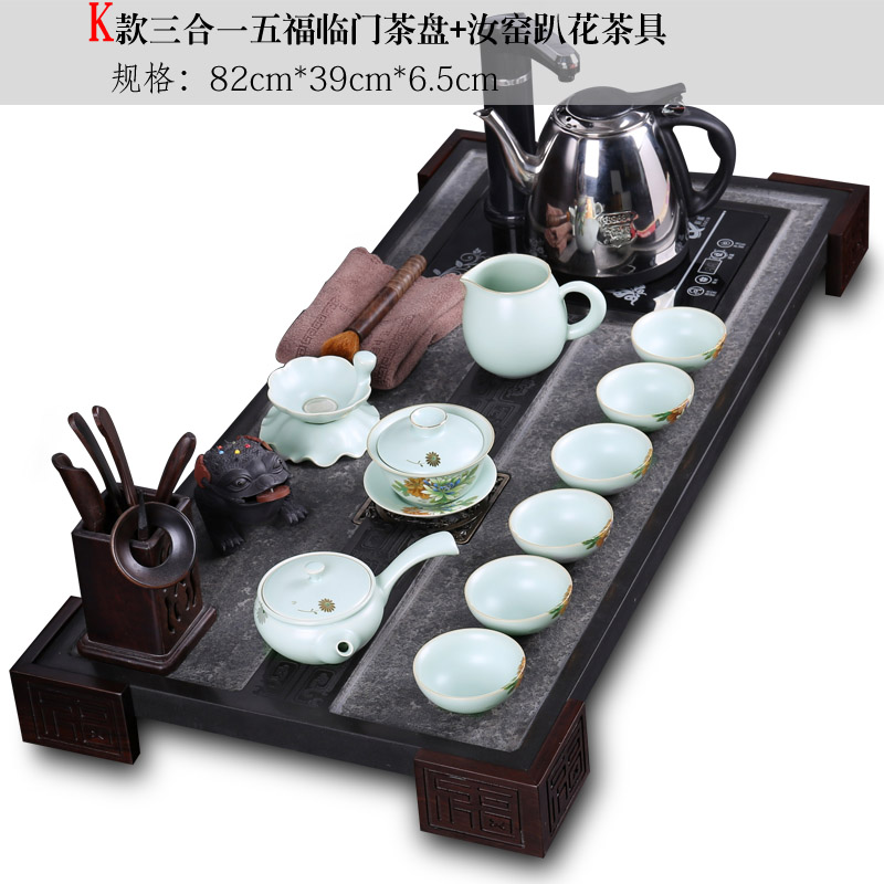 Is the elder brother of the ceramic up kung fu tea set a complete set of blue and white porcelain tea tao unity sharply four stone tea tray