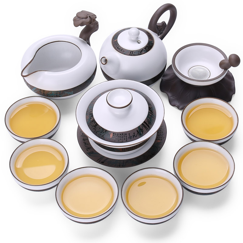 Open the slice is home elder brother up of a complete set of kung fu tea set 11 ceramic your up head make tea tureen gift boxes