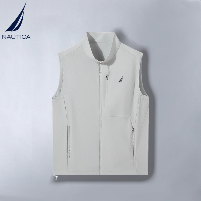 Nautica Summer Vest for Men, Anti-Uv, Outdoor Sports, Quick-Drying Vest, Zipper Vest, Vest