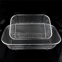  304 stainless steel rectangular mesh basket Bold steel wire mesh screen Vegetable basket Fruit basket chopsticks drain basket