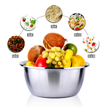  Extra thick stainless steel basin Salad mixing basin Egg beating basin Soup basin Seasoning tank washbasin flavor bucket