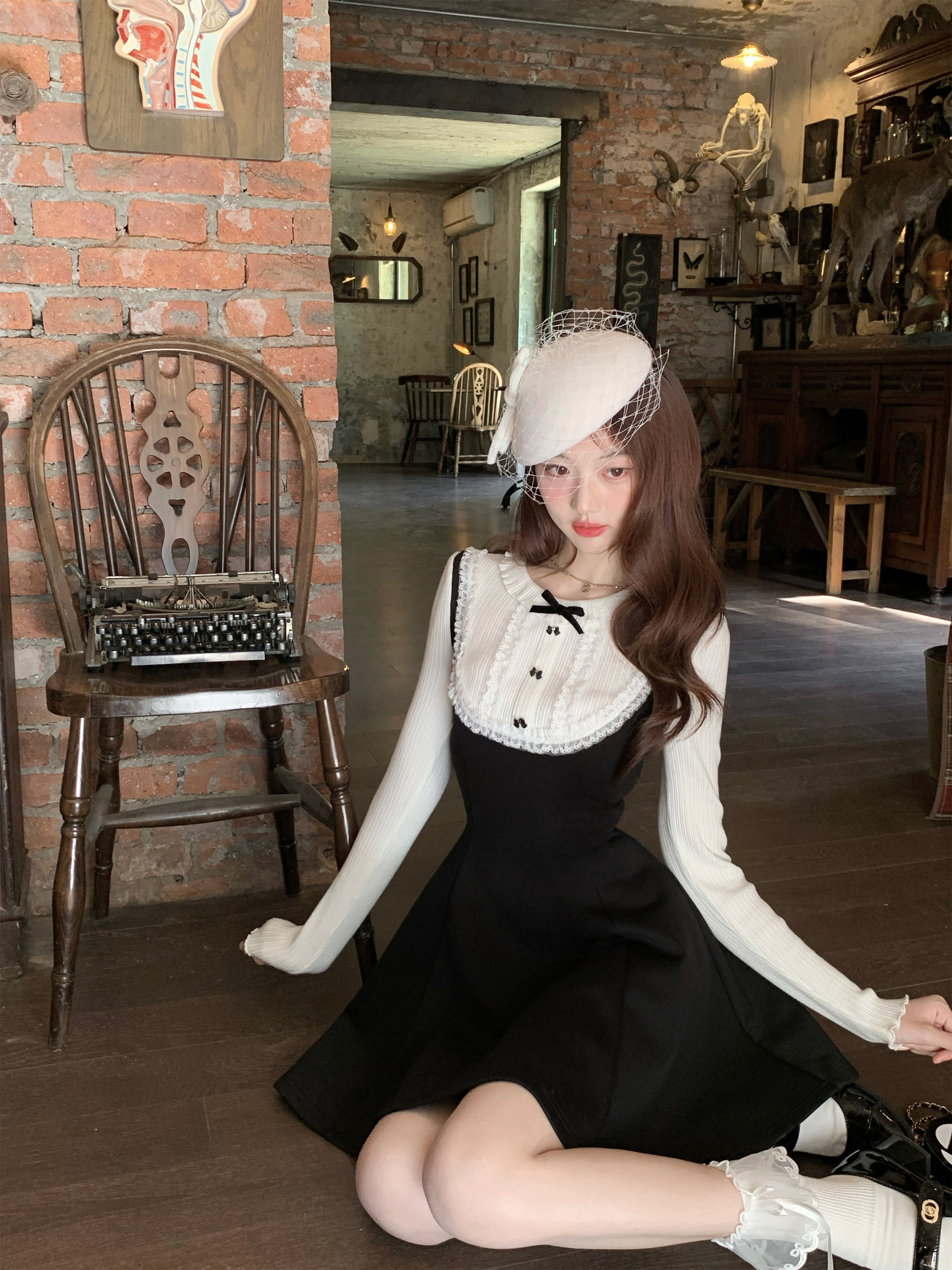 Q Women's Home 11/10 Eriko/Audrey Hepburn Heiress Warm Fleece Knitted Lace Umbrella Dress