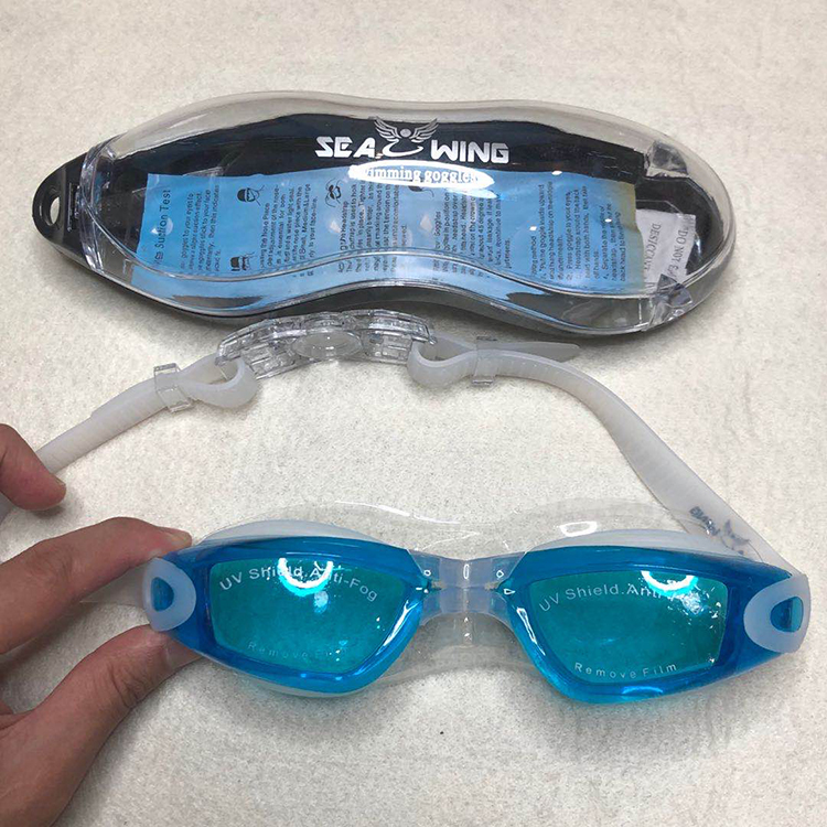 Export European and American high-definition flat light swimming goggles fashion big frame waterproof anti-fog competitive casual male and female adult general