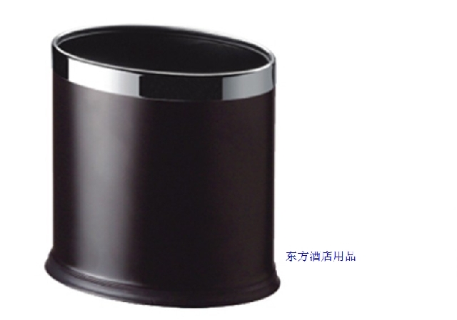Egg-shaped guest room trash can hotel hotel room double-layer single-layer leather oval trash can