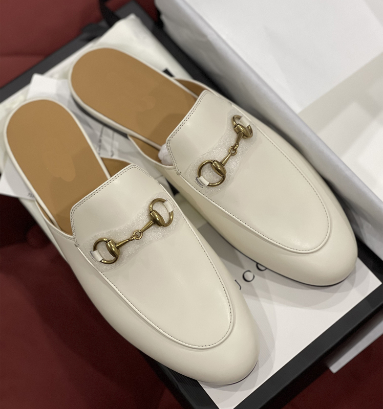 11-Year-Old Store! Zuigao Version Recommended Universe Version Horseshoe Buckle Cowhide Half-Drag Mule Shoes
