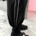 BANGBOY Phiên bản Hàn Quốc của quần ống rộng sọc nam quần rút dây quần học sinh màu đen thể thao hoang dã quần giữ nhiệt nam Quần Jogger