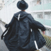 BANGBOY 2018 mùa thu dây rút trang trí thiết kế màu tương phản dài trench coat áo khoác oversize nam triều áo gió 2 lớp chống nước Áo gió