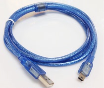 USB swivel 5pinT type head T type mouth mini mini 5p 2 0 data line 1 5 3 5 m 10 m transparent blue