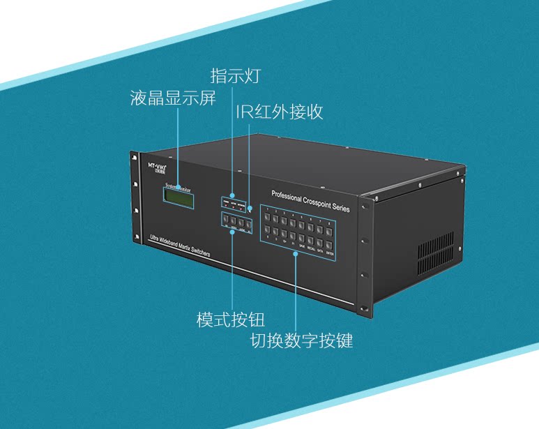 VGA matrix switcher 16 in 16 out Maxtor dimension MT-VT1616A video conference host server