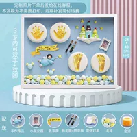 Город ангелов - синий (увеличенная плоская рама 29,5x38,5 см + аксессуары ручной работы + теплый свет)