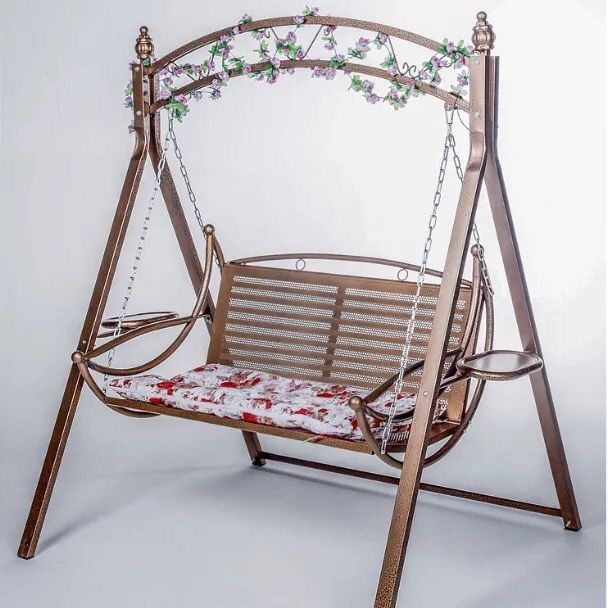 Double swing outdoor children's indoor seat wrought iron cradle adult bed swing outdoor leisure multi-person metal