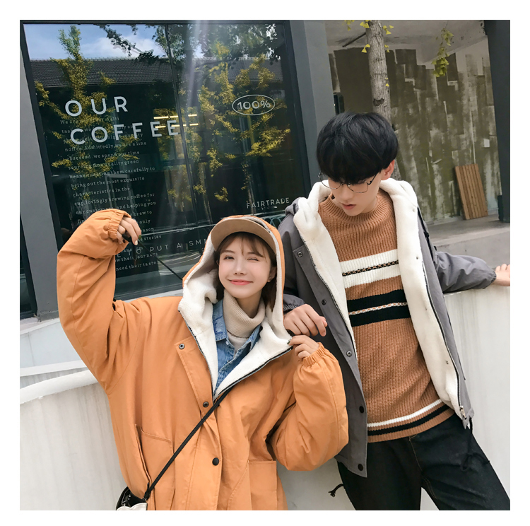 2235-P145 (giá kiểm soát 185) 2018 mùa đông mới áo khoác cotton trùm đầu cộng với áo khoác cotton nhung áo khoác the north face
