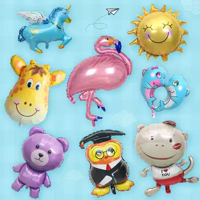 Large cartoon animal children's aluminum film balloon Cornetto wedding baby birthday party decoration scene decoration