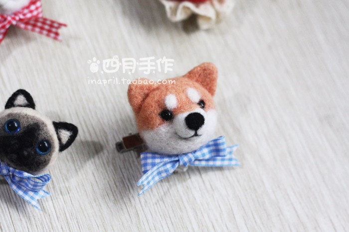 Mới đến DIY Wool Cảm thấy Poke Music Kit Mèo Trâm Thỏ Trâm Shiba Inu Trâm - Trâm cài