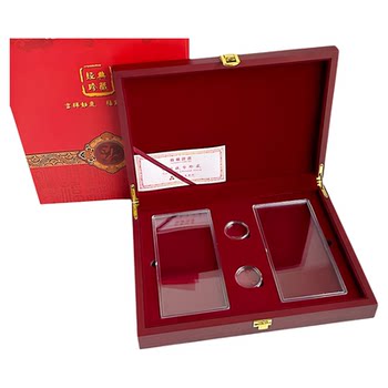 Year of the horse zodiac commemorative banknotes commemorative coin collection box snake banknote dragon banknote 27mm coin coin protection box wooden box