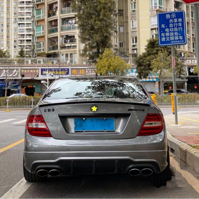 Suitable for Mercedes-Benz C-Class W204 C180 C200 C260 Modified to C63Amg Front Bumper, Rear Bumper, Grille, and Full Body Kit