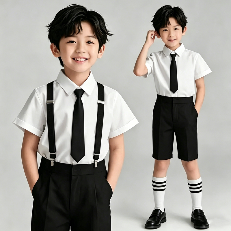 儿童礼服套装西服花童背带裤幼儿园合唱拍照表演服朗诵钢琴演出服 — 3