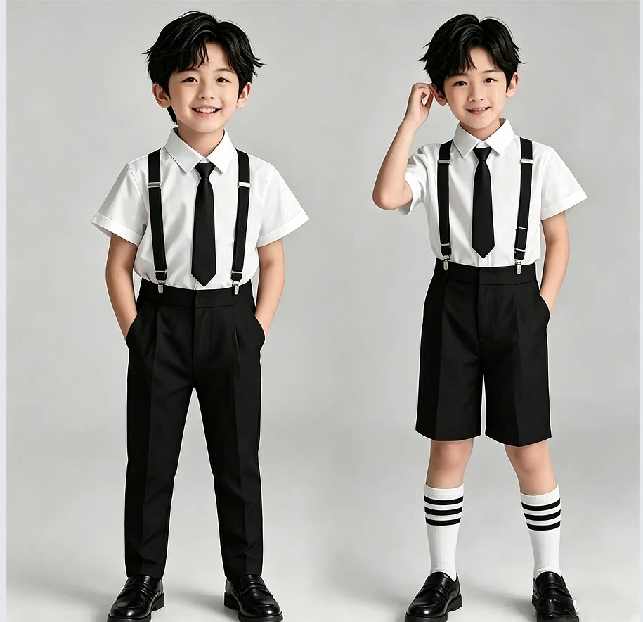 儿童礼服套装西服花童背带裤幼儿园合唱拍照表演服朗诵钢琴演出服 — 4