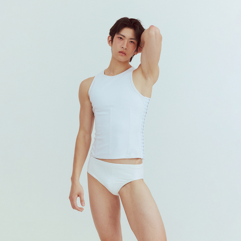 Kadakada Fishbone Support Highlights the Figure, Deconstructed Tight-Fitting Side-Buttoned Stretchy Y2K Hot Boy Tank Top