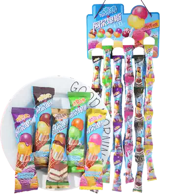 Alpine lollipop double enjoy stick candy 48 children's gifts double stick hanging board multi-flavor net celebrity snacks