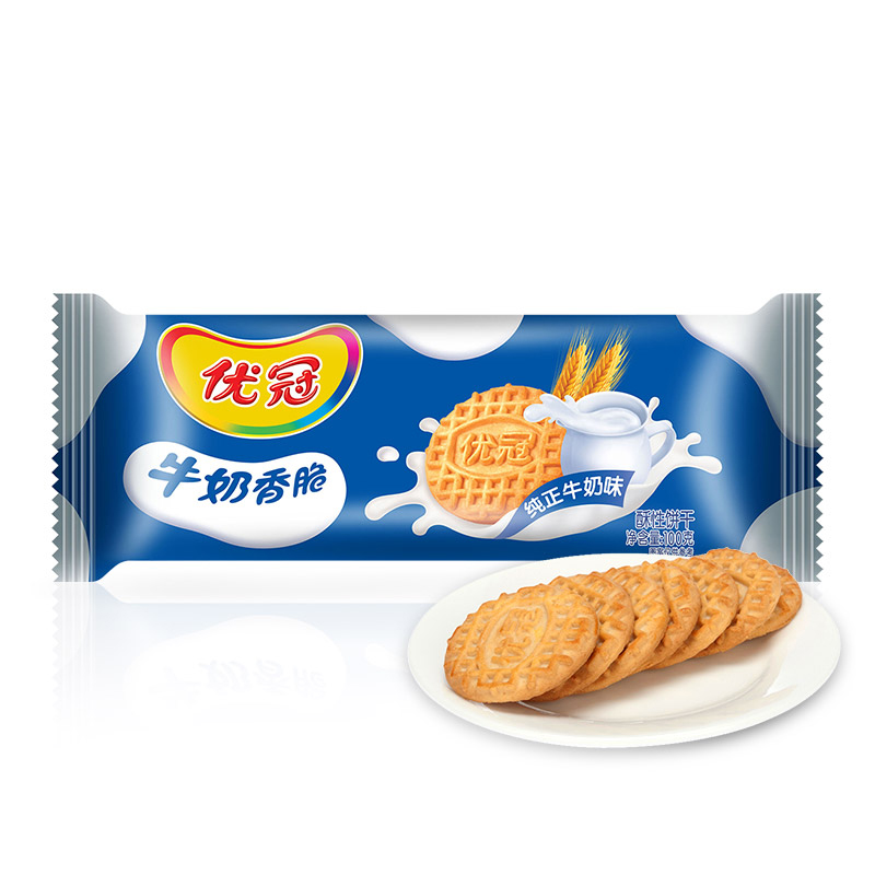Superior Crown Milk crisp biscuit whole box 100 gr x30 Crisp Child Pancake Snack breakfast Lower for afternoon tea décor