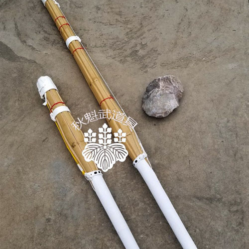 Qiu Kuiwu props 6 bamboo flakes, solid vibrating rods, hollow natural color, long and short, cowhide osmanthus bamboo, Japanese kendo car