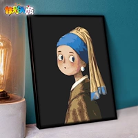 Jiacai Tianyan DIY Цифровая масляная живопись, наполняющая ручные знаменитые картины в жемчужных серьгах гостиной