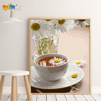 Jiacai Tianyan DIY цифровой масляной живопись Статическая ретро -кофейная рука, заполненная гостиной, наполнение цветной масляной картины