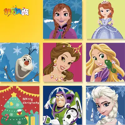 diy digital color Oil Painting Small Size Mini children's day room oil painting cartoon hand painted oil painting diy filling color