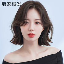 Ruijia Wig Womens Short Hair Real Hair Full Head Cover Full Human Hair Natural Summer Figure Eight Front Lace Curly Wig Cover