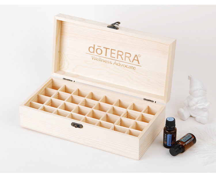 Hộp lưu trữ tinh dầu gỗ nguyên khối Hộp gỗ 15ML hộp trưng bày 32 chai dầu đa Terry áp dụng - Tinh dầu điều trị tinh dau duoi muoi
