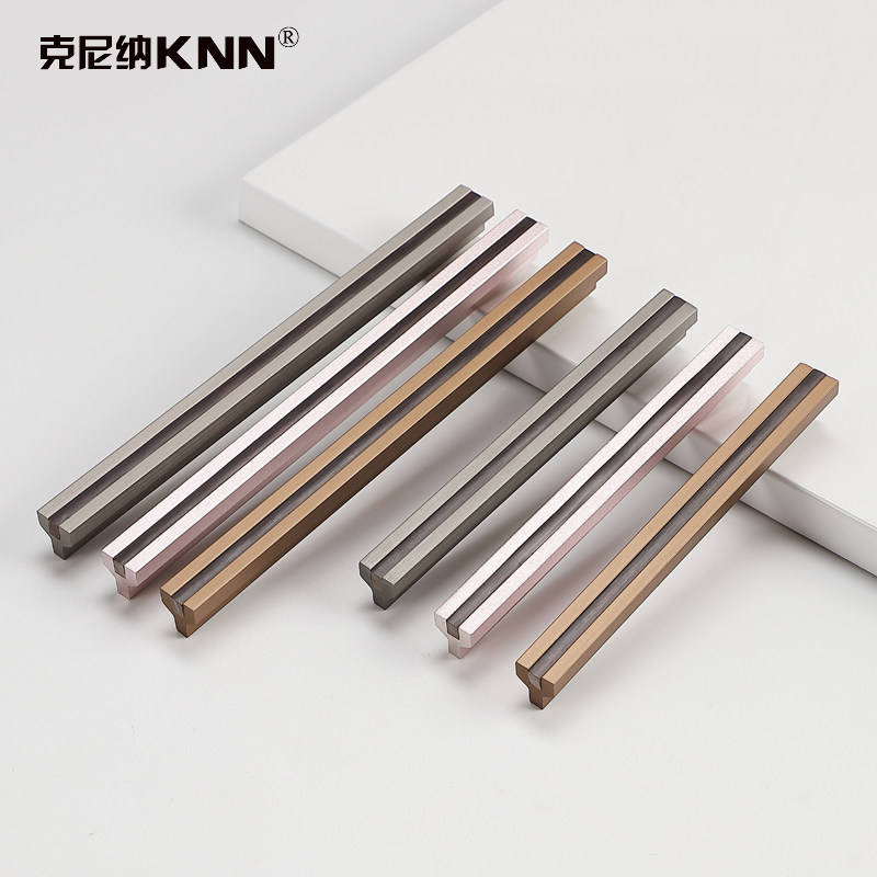 Modern cabinet door brown handle integral cabinet wardrobe drawer simple household hardware wood gold furniture handle