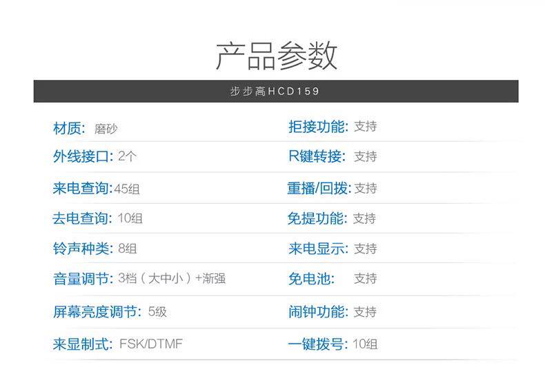 Проводной и DECT-телефон 步步高159有线固定电话机座机 欧式家用办公固话 BBK