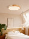 Cream-Colored Round Bedroom Ceiling Light, Japanese Minimalist Style, Natural Wood Style Master Bedroom Light, 2026 New Model Wood Grain Color Light