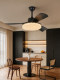 Vintage-Style Wood Grain Color Ceiling Fan Light for Living and Dining Room, Household High-Power Silent Fan Light, Bedroom Integrated Fan Lighting Fixture
