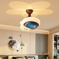 Children's Room Ceiling Light with a Vintage Style, Creative Astronaut Design, Suitable for Boys' Bedroom, Warm Projection Sunset and Starry Sky Light