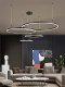 Living Room Chandelier, Modern, Simple and Creative, Black Ring Hall Lamp, Full Spectrum Eye Protection, Accessible Luxury Bedroom and Dining Room Lamps