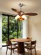 Medieval Style Restaurant Ceiling Fan Light, American Retro Wood Grain Color Fan Light, 2026 New Model, Integrated Fan Chandelier for Living Room