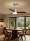 Retro Wood Grain Color Living Room Ceiling Fan Light, Household Dining Room Integrated Fan Light, Vintage Style Silent Inverter Fan Light