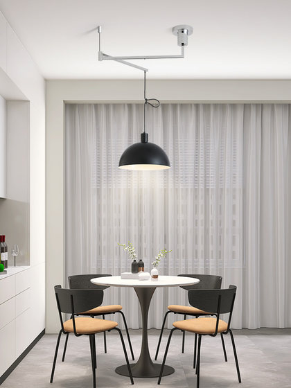 Nordic Retro Movable Chandelier Bauhaus Minimalist Study Island Dining Bar Retractable Creative Chandelier