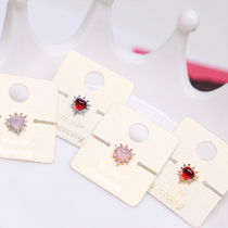2020 South Korea imported red pink love ear bone nail pendant Moon Love gem ear bone nail stroke peach blossom