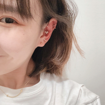 2020 Koreas New smiling smiling face flash drill row drill screw screw screw buckle earrings ear nail smiley face ear bone nail flat head flat bottom