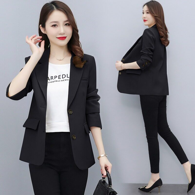 Spring dress new 2023 large - yard woman's fat mm British wind casual small suit long sleeve loose senior coat