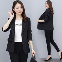 Spring new 2023 plus-size womens clothing fat mm British style casual small suit long-sleeved loose high-end coat