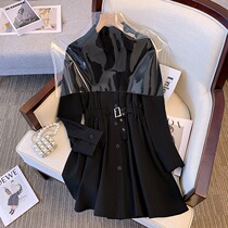 In the spring of 2023 the new plus-size womens clothing with a fat mm design sense is small the waist is slim and the Hepburn style shirt dress