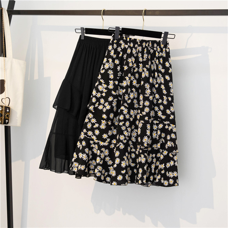 Fat sister spring and summer 2023 new large cospring wear Snow Spink loose and thin middle - skirt in autumn