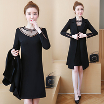 Spring and autumn large size fat girl wear leg cover fat mm super fairy dress cover belly mid-length vest two-piece suit