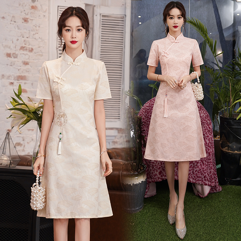 Young Style Improved Cheongsam Dress for Women, Plus Size Women's Clothing, 2026 Summer New Style, Elegant Chinese Style Dress for Plus-Size Women
