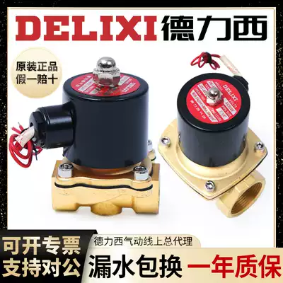 Delixi 2W160-15 pneumatic solenoid water valve normally closed 220V4 points 6 points control drain pipe switch electronic valve