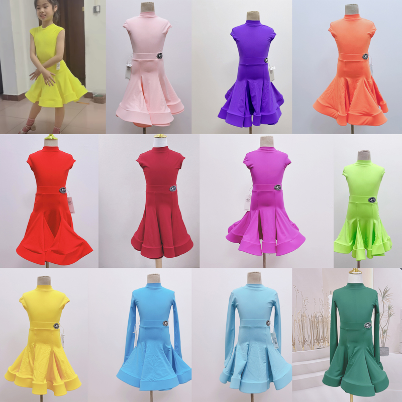 Girls' Latin Dance Pants, Children's Practice Clothes, Competition Performance Costumes, Girls' Children's Dance European Standard Short-Sleeved Uniforms Girls' Latin Dance Pants, Children's Practice Clothes, Competition Performance Costumes, Girls' Children's Dance European Standard Short-Sleeved Uniforms
